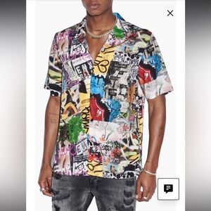 Ksubi Colorful Graffiti Print Men's Shirt